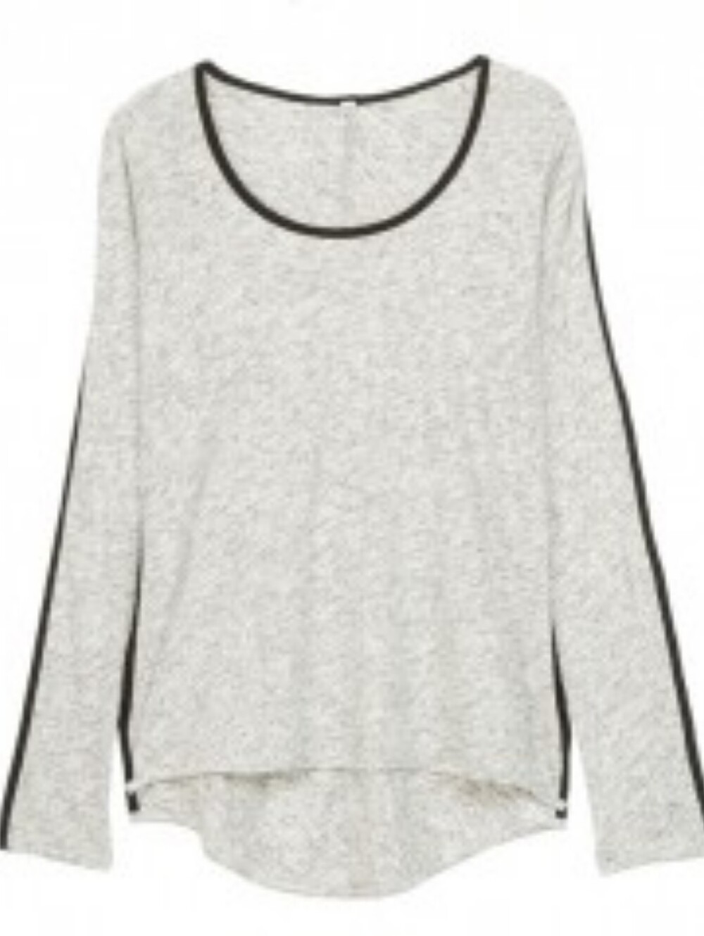 Rag & Bone Black Piping Grey Melange Long Sleeve Top L